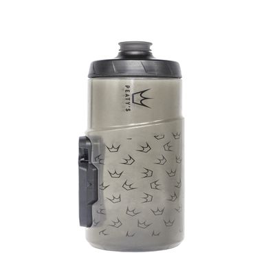 Peaty's Fidlock Lockin Magnetic Bike Water Bottle & Mount, Crown/Smoked, 600 ml/ 20 oz.