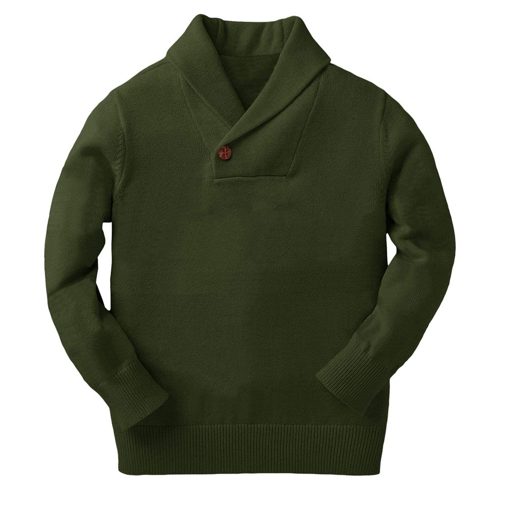Ryannology Toddler Baby Boys Girls Sweater Shawl-Collar V Neck Pullover Sweaters Cable Kintted Photoshoot Outfits