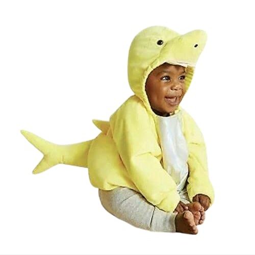 Baby Unisex Plush Pullover Shark Hoodie w Tail Warm Comfort Soft Blanket Sweater Top (0-6 Months)