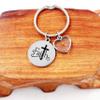 Uloveido Stainless Faith Cross Keychain with Heart Mustard Seed Charms Religious Christian Keyring for Men or Women Y1013 view 3