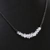 Gempires Clear Quartz Chips Bar Necklace, Crystal Quartz Necklace, April Birthstone, Gift for Her, Clear Quartz Jewelry, 18 inch Adjustable black plated chain view 3