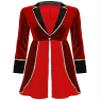 Hansber Women's Halloween Velvet Steampunk Tailcoat Cosplay Costume Circus Ringmaster Blazer Jacket Carnival Dress Up Red Large view 1