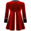 Hansber Women's Halloween Velvet Steampunk Tailcoat Cosplay Costume Circus Ringmaster Blazer Jacket Carnival Dress Up Red Large view 2