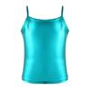 FEESHOW Little/Big Girls Shiny Metallic Camisole Tank Tops Party Fancy Vest Top Tee Shirts Sports Dance Costume Lake Blue 11-12 view 1