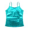 FEESHOW Little/Big Girls Shiny Metallic Camisole Tank Tops Party Fancy Vest Top Tee Shirts Sports Dance Costume Lake Blue 9-10 view 3