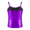 FEESHOW Little/Big Girls Shiny Metallic Camisole Tank Tops Party Fancy Vest Top Tee Shirts Sports Dance Costume Purple 5-6 view 2