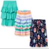 Amazon Essentials Toddler Girls' Knitted Ruffle Scooter Skirts with Elastic Waist and Built in Shorts (Previously Spotted Zebra), Pack of 3, Navy Space/Turquoise Green/White Tie Dye, 3T view 1