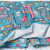 Amazon Essentials Girls' Knitted Ruffle Scooter Skirts (Previously Spotted Zebra), Pack of 3, Deep Blue Fruit/Doodles Print/Pink, Large view 4