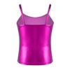 FEESHOW Little/Big Girls Shiny Metallic Camisole Tank Tops Party Fancy Vest Top Tee Shirts Sports Dance Costume Hot Pink 13-14 view 2