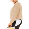 Bestisun Long Sleeve Workout Clothes Open Back Athletic Shirts Backless Yoga Tops for Women Khaki M view 3