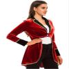 YONGHS Women's Velvet Tailcoat Circus Ringmaster Costume Steampunk Swallow-Tailed Blazer Jacket Coat Red X-Large view 2