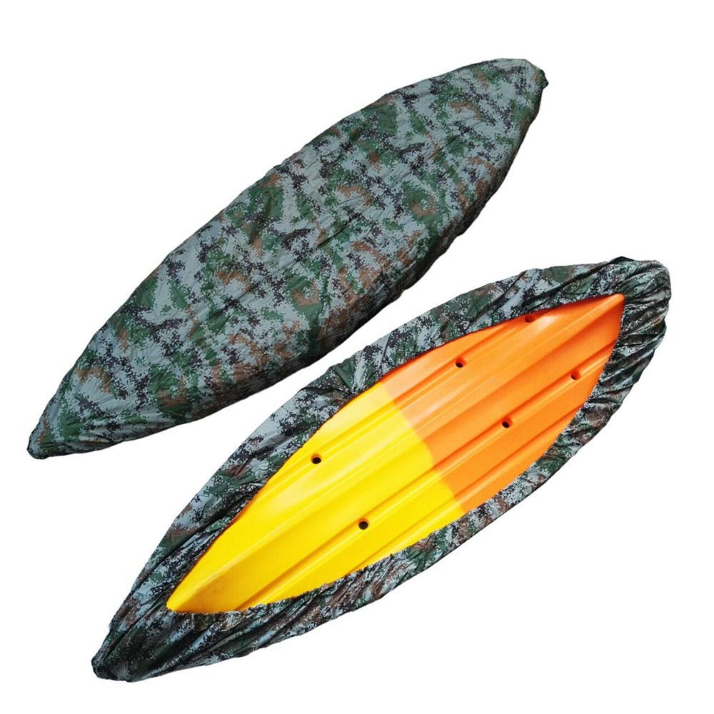 Kayak Canoe Cover, Waterproof Boat Storage Dust Cover Waterproof & UV Resistant (Camouflage, 10.2-11.5ft)