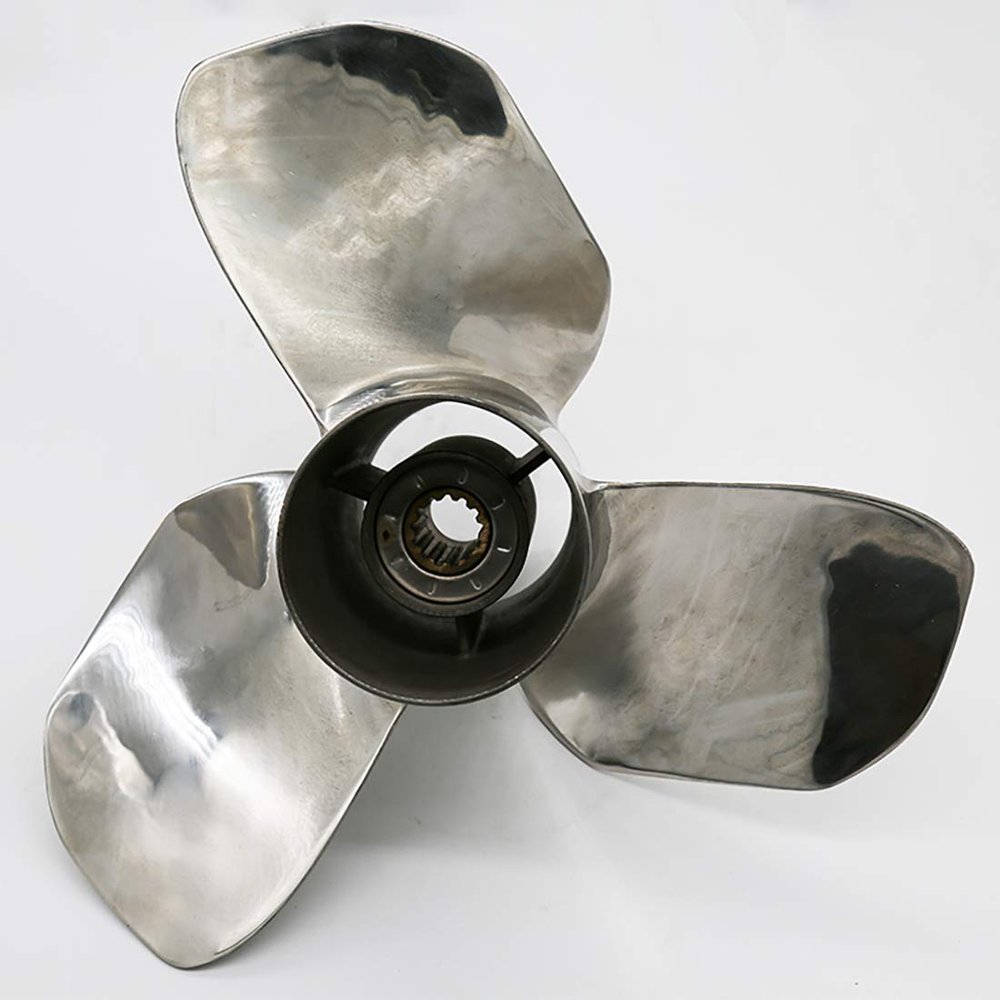Flish Propeller OEM Upgrade 3 or 4 Blades Stainless Steel Outboard Propeller fit BRP,Johnson,EVINRUDE,OMC Stern Drive 40-50HP,13 Spline Tooth, RH (11 5/8 x 11 (5031623))