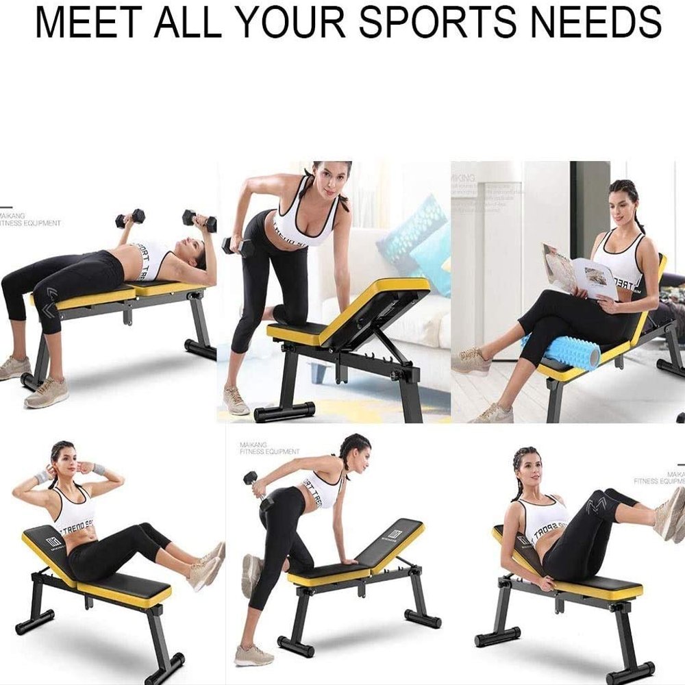 du hui shop Height Adjustable Workout Bench Exercise Bench, Foldable Weight Lifting Bench, Adjustable Sit Up Bench with Incline Decline Flat for Home, Ideal for Fitness Beginners and Professionals