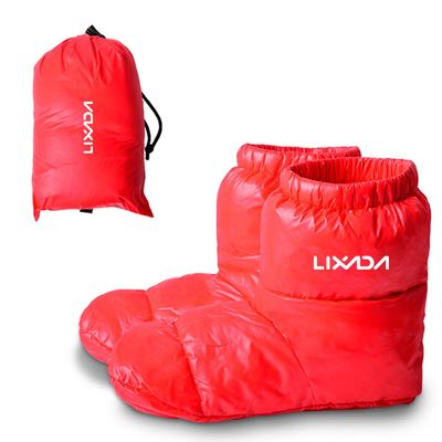 Lixada Ultralight Winter Duck Down Booties Warm Socks Slippers Warm Soft Cozy Water-Resistant for Camping Sleeping Bag Men Women Winter Duck Down Booties Slipper Boots