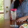 Tervis Travel Lid Made in USA Double Walled Insulated Tumbler Travel Cup Keeps Drinks Cold & Hot, Fits 16oz Tumblers - 4pk, Assorted Red Orange Fuchsia Navy view 3