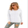VIISHOW Women's V-Neck Button Down Knitwear Long Sleeve Soft Basic Knit Cardigan Sweater, Pure White, 3X-Large view 2