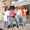 VIISHOW Women's V-Neck Button Down Knitwear Long Sleeve Soft Basic Knit Cardigan Sweater, Pure White, 3X-Large view 3