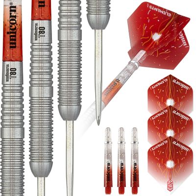 Unicorn Unisex Striker Type 6 80% Tungsten Steel Tip Darts, Red, 22 g UK
