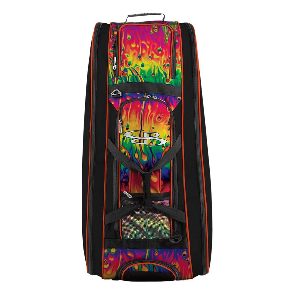 Boombah Beast Rolling Bat Bag 2.0-40" x 14" x 13" - Lava Multi - Holds 8 Bats, Glove and Shoe Compartments