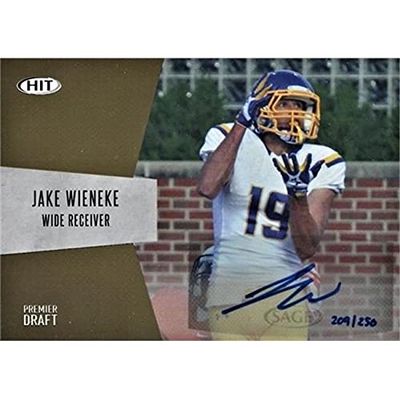 Autograph Warehouse 444666 South Dakota State 2018 SAGE HIT Draft Rookie No. A15 Jake Wieneke Autographed Football Card