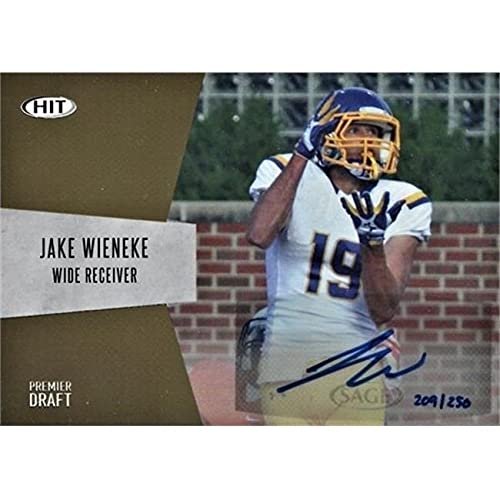 Autograph Warehouse 444666 South Dakota State 2018 SAGE HIT Draft Rookie No. A15 Jake Wieneke Autographed Football Card