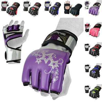 MMA Glove, Kickboxing Gloves, Sparring Gloves, Training Equipment, Fighting Glove for Mixed Martial-Arts, Adults Men & Women by BeSmart (Purple, Large)