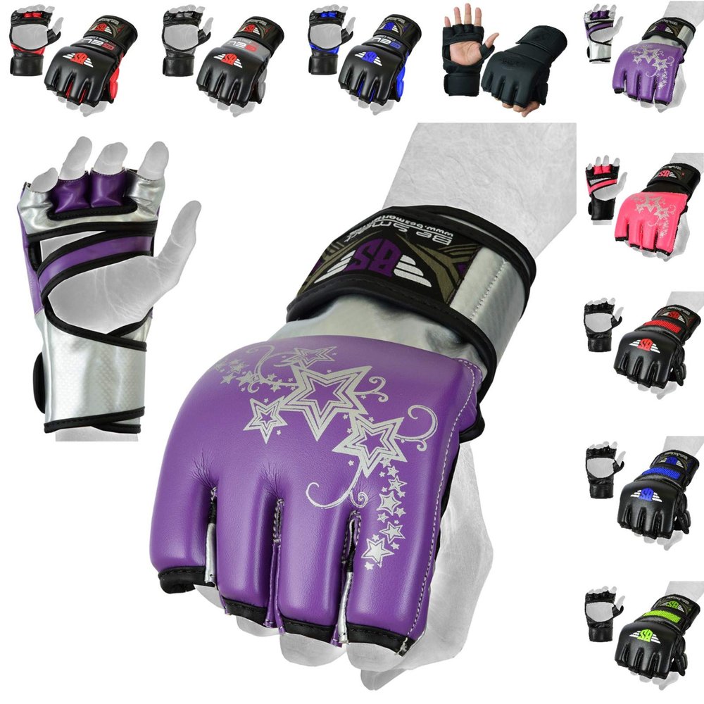 MMA Glove, Kickboxing Gloves, Sparring Gloves, Training Equipment, Fighting Glove for Mixed Martial-Arts, Adults Men & Women by BeSmart (Purple, Large)