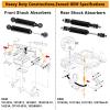 Club Car Front and Rear Shocks for Golf Cart - DS & E 1988-up, Precedent G&E 2004-up (2 Front + 2 Rear) - Replace OEM: 1014235, 1014236, 1010991, 1015813, 1013164 view 4