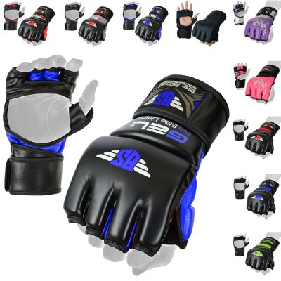MMA Glove, Kickboxing Gloves, Sparring Gloves, Training Equipment, Fighting Glove for Mixed Martial-Arts, Adults Men & Women by BeSmart (Blue, Large)