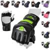 MMA Glove, Kickboxing Gloves, Sparring Gloves, Training Equipment, Fighting Glove for Mixed Martial-Arts, Adults Men & Women by BeSmart (Green Mesh, Large) view 1