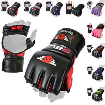 MMA Glove, Kickboxing Gloves, Sparring Gloves, Training Equipment, Fighting Glove for Mixed Martial-Arts, Adults Men & Women by BeSmart (Red, Large)