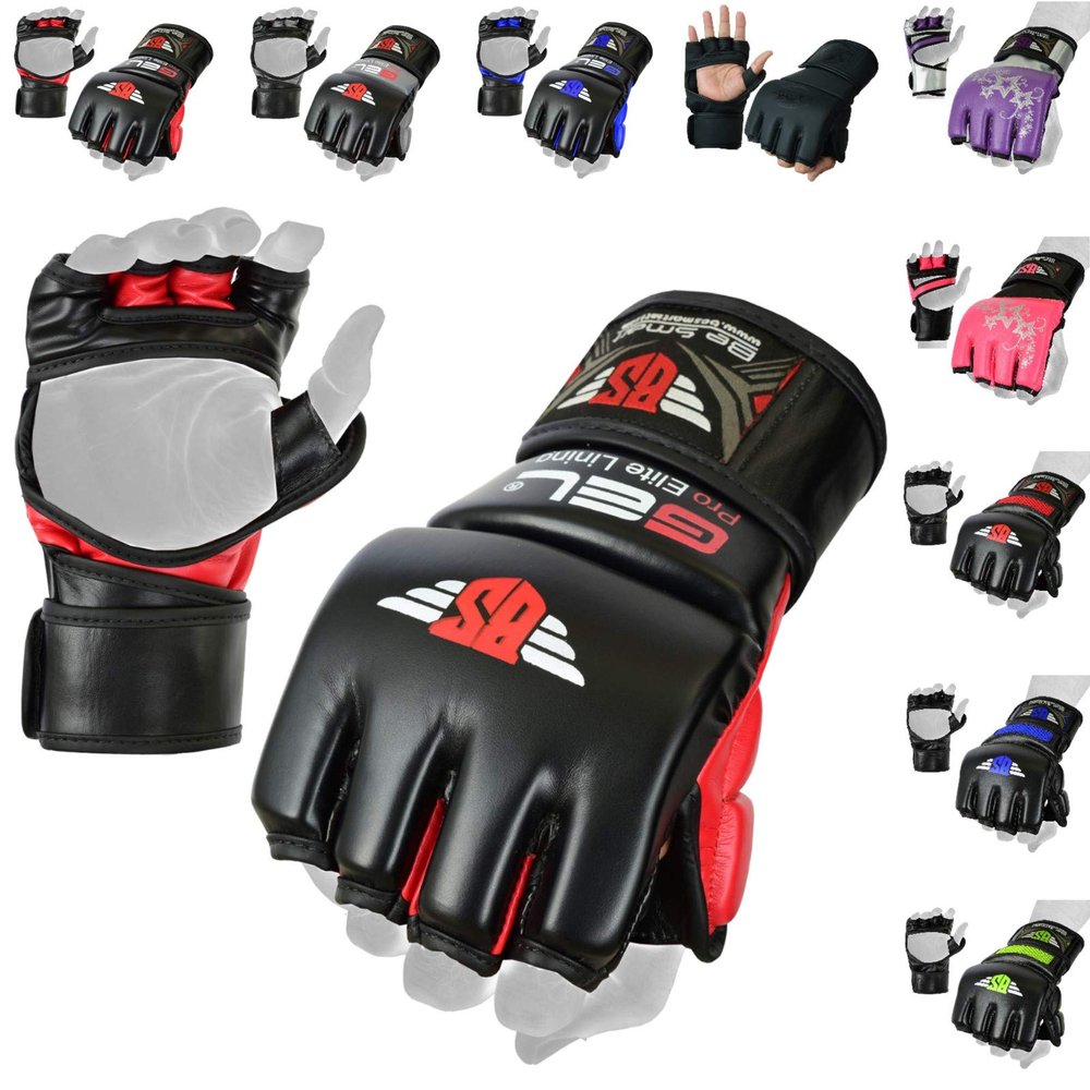 MMA Glove, Kickboxing Gloves, Sparring Gloves, Training Equipment, Fighting Glove for Mixed Martial-Arts, Adults Men & Women by BeSmart (Red, Large)