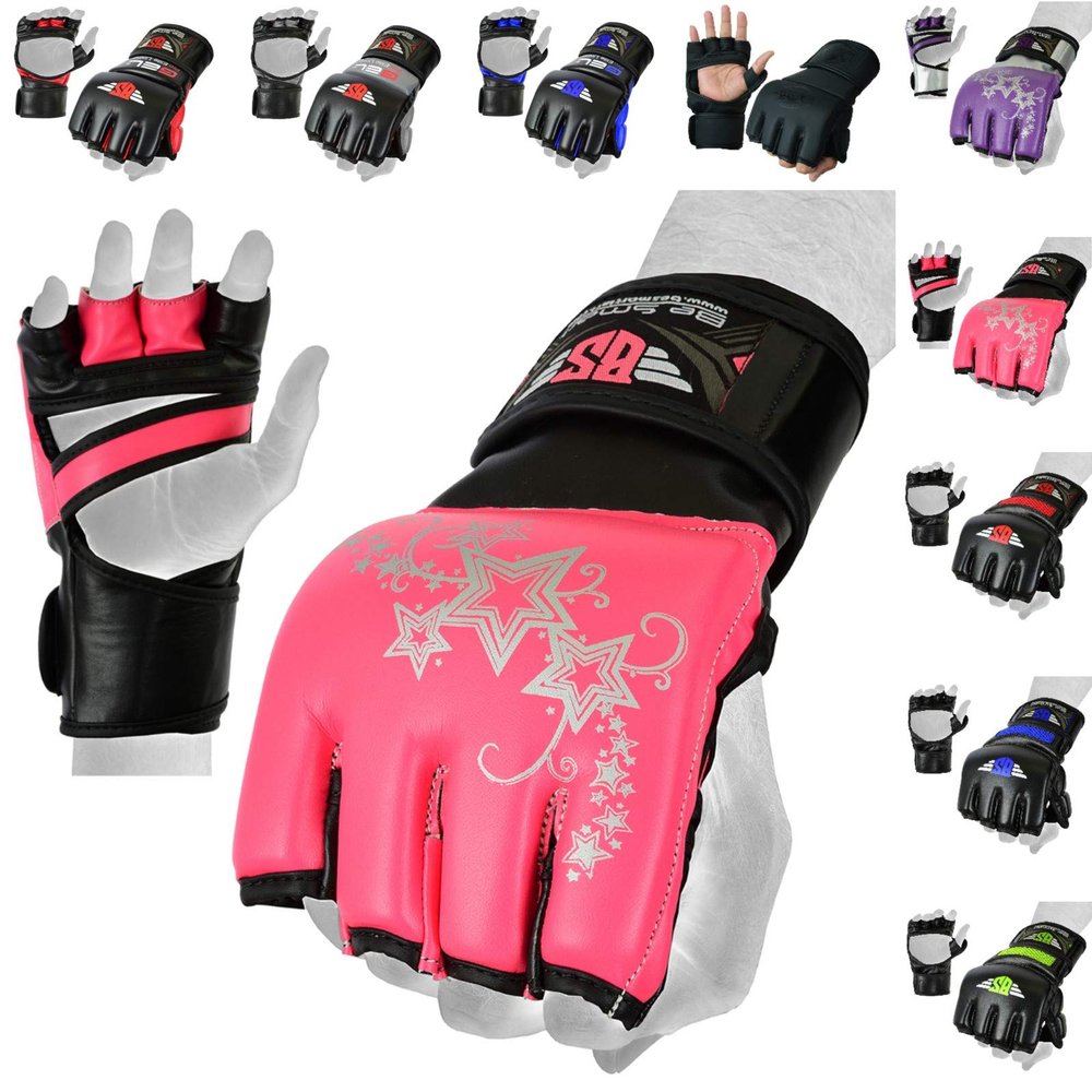 MMA Glove, Kickboxing Gloves, Sparring Gloves, Training Equipment, Fighting Glove for Mixed Martial-Arts, Adults Men & Women by BeSmart (Pink, Large)