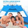 MIRUS Pop Up Beach Tent, Deluxe XL Sun Shade Shelter for 3-4 Person with UPF50+ Protection, Extendable Floor & 3 Ventilating Windows Carrying Bag Stakes and Guy Lines view 3