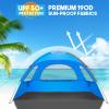 MIRUS Beach Tent, 2-3 Person Sun Shade Shelter with UPF50+ Protection Extended Floor & 3 Ventilating Roll Up Windows Carrying Bag Stakes and Tiedown Strings, Sky Blue view 4