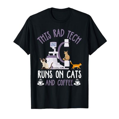 Rad Tech Shirt Funny Cat Lover Coffee Radiologist Tech Gift T-Shirt