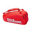 Wilson Super Tour Tennis Racket Bag - Red/White, Holds up to 6 Rackets view 1