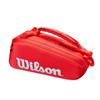 Wilson Super Tour Tennis Racket Bag - Red/White, Holds up to 6 Rackets view 3