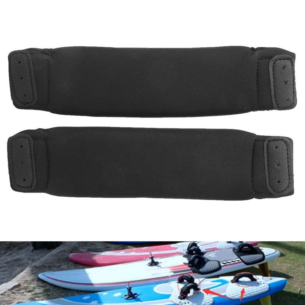 Surf Board Foot Strap, Kiteboard Footstraps, A Pair of Black Foot Straps Replacement for Kiteboard Kitesurfing Surf Board Surfing