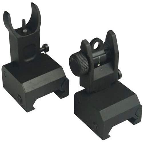 DB TAC INC Aluminum Black Color Iron Sights BUIS Front and Rear Flip Up for Picatinny/Weaver