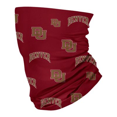 University of Denver Pioneers Maroon Logo Design Neck Gaiters for Men and Women - Four Way Stretch Fabric Breathable Neck Warmer