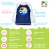 Flap Happy Toddler Rash Guard Swim Shirt withGraphic| Made with Recycled Bottles | UPF 50+ Highest Certified UV Sun Protection | Shark Doodles, 24M view 2