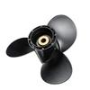 9 1/4 X 9 Aluminum Outboard Propeller 58100-93723-019 for Suzuki Motor 8-20HP,3 Blade Black 10 Spline Tooth R Rotation view 2