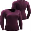NELEUS Women's 3 Pack Compression Shirts Long Sleeve Yoga Athletic Running Shirts,V-Neck,Black/Grey/Red,S view 4