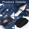 Hicarer 2 Pairs Kids Mittens Children Winter Snow Waterproof Thick Warm Windproof Gloves for Girls Boys(Black and Dark Blue,8-14 Years,Snowflake Style) view 4