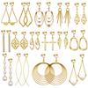 15 Pairs Gold Clip on Earrings for Women FashionCeltic Knot,Long Bar,Tear Drop Earring Clip on Hoop Earings for Women-Clipon Ear Rings for Womens (#3) view 1