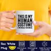 Funny Mug Joke Gag Gift - Womens This Is My Human Costume I'm Really An Orca Halloween Whale V-Neck T-Shirt 1003 11Oz Mugs Cups view 3