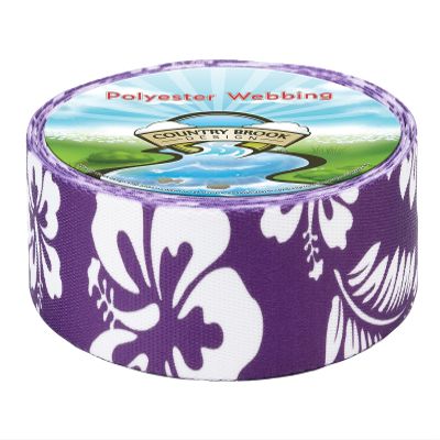 Country Brook Design - Purple Hawaiian Polyester Webbing (2 Inch, 10 Yards)