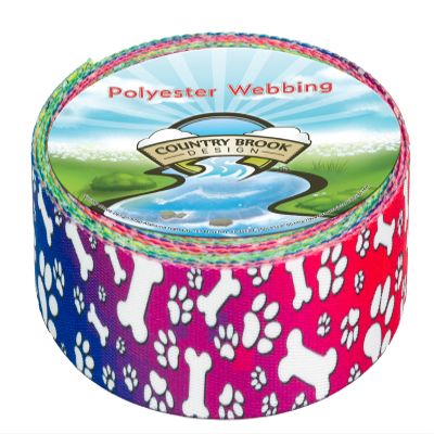 Country Brook Design - Trippy Doggo Polyester Webbing (2 Inch, 10 Yards)